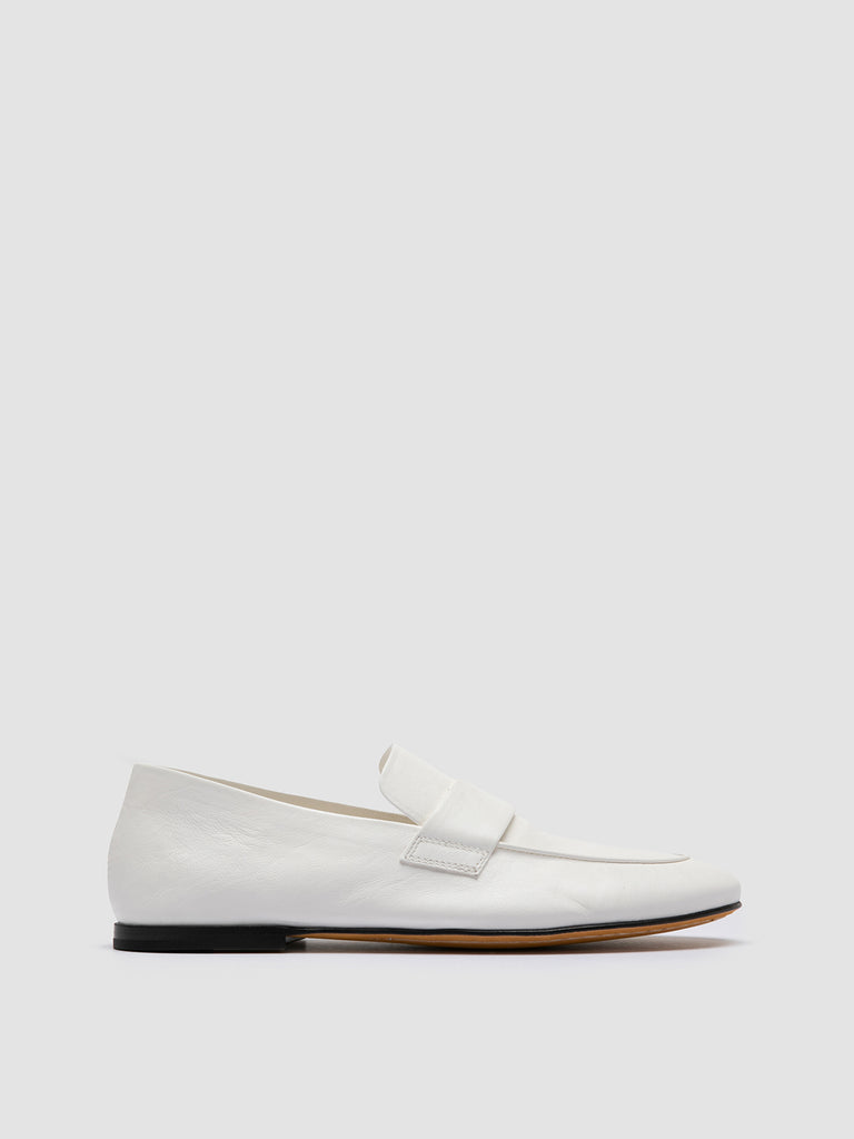 BLAIR 001 - White Leather Loafers