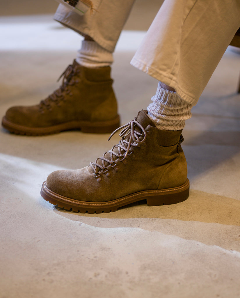 BOSS 003 - Brown Suede Lace Up Boots