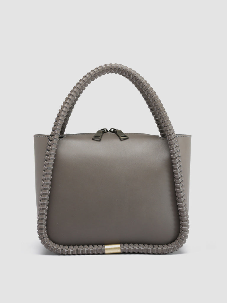 CABALA 107 - Gray Leather Handle Bag