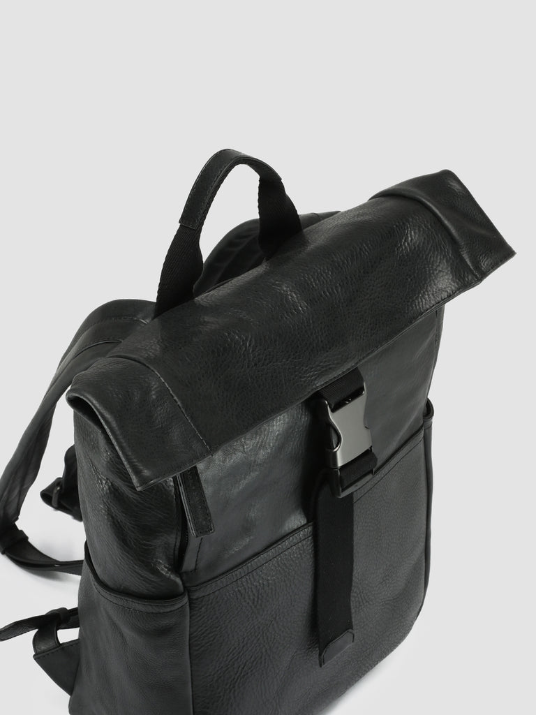 EQUIPAGE 001 Nero - Black Leather Backpack Officine Creative - 2