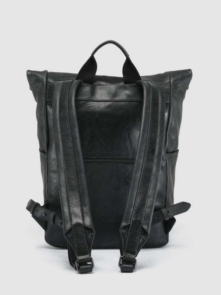 EQUIPAGE 001 Nero - Black Leather Backpack Officine Creative - 4
