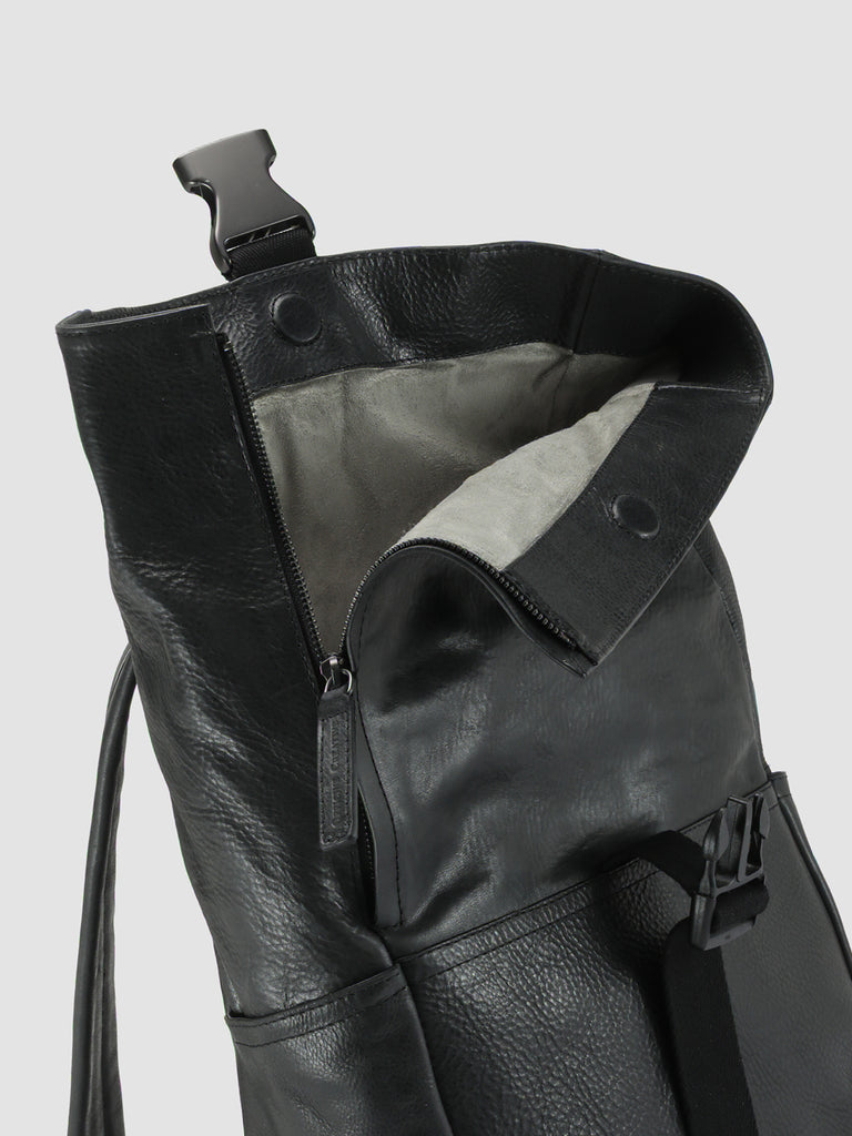 EQUIPAGE 001 Nero - Black Leather Backpack Officine Creative - 6