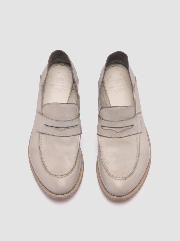 LEXIKON 516 - White Leather Penny Loafers