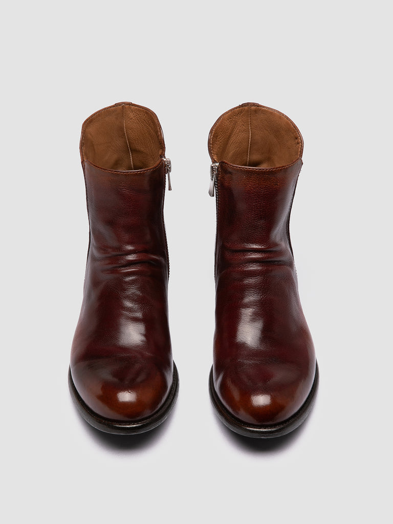 LIS 001 - Burgundy Leather Zipped Boots