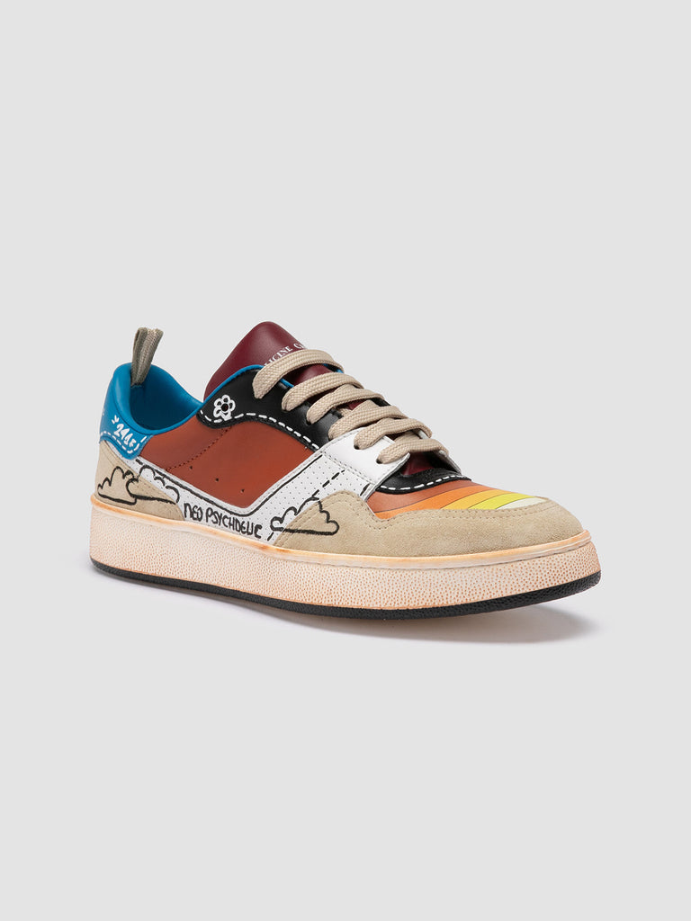 FEMME NEO PSYCHEDELIC SUN 241 - Multicolour Leather and Suede Low Top Sneakers Women Officine Creative - 3