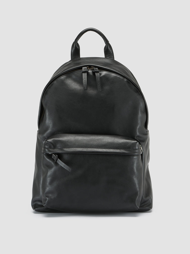 OC PACK Nero - Black Leather Backpack Men Officine Creative - 1