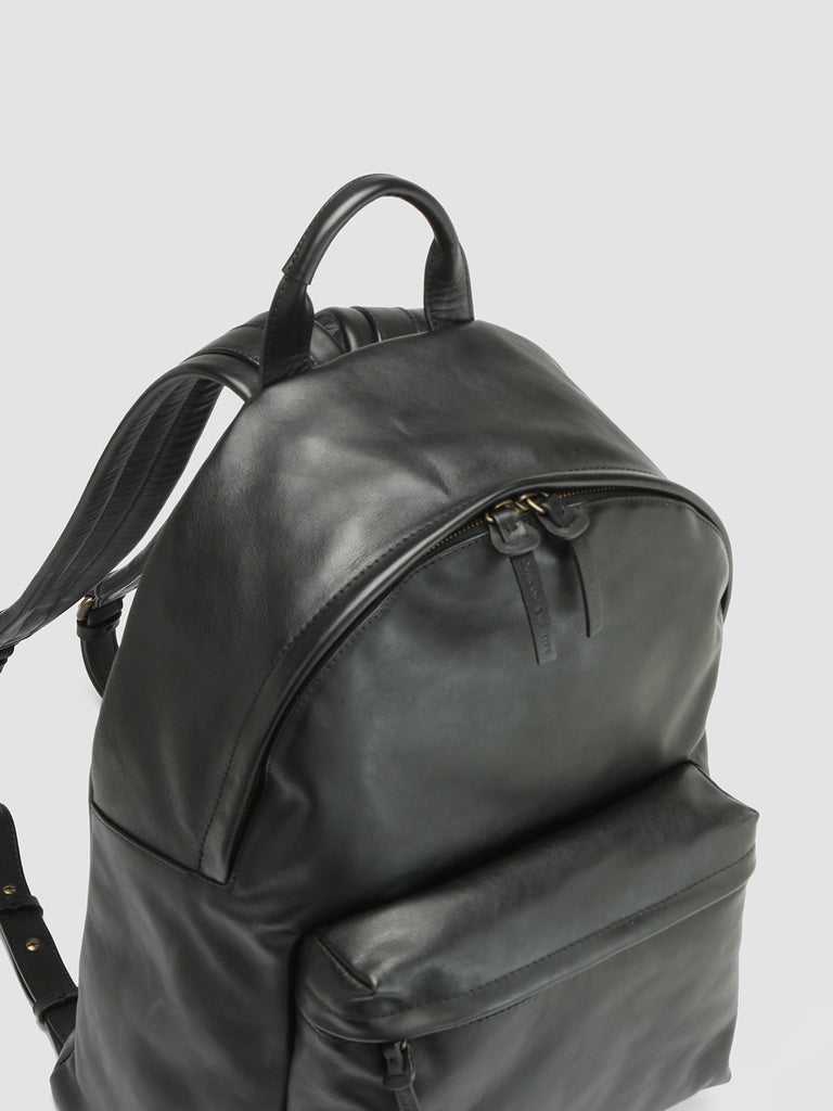 OC PACK Nero - Black Leather Backpack Men Officine Creative - 2