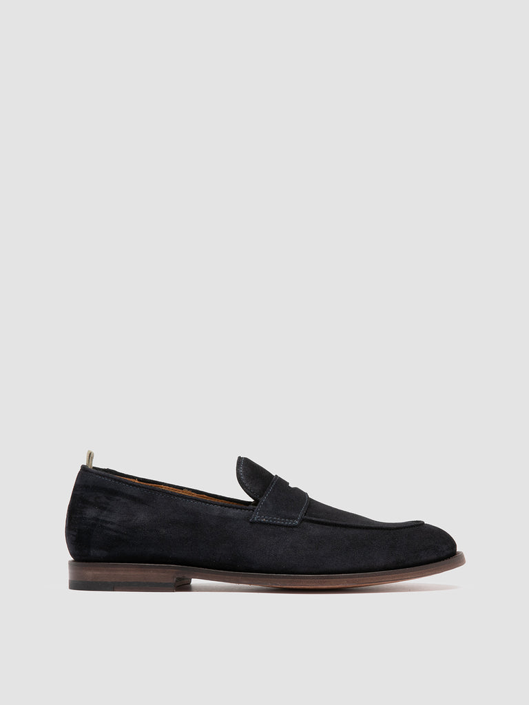 OPERA 001 - Blue Suede Penny Loafers