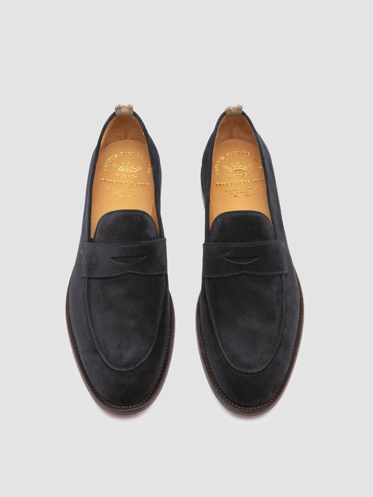 OPERA 001 - Blue Suede Penny Loafers
