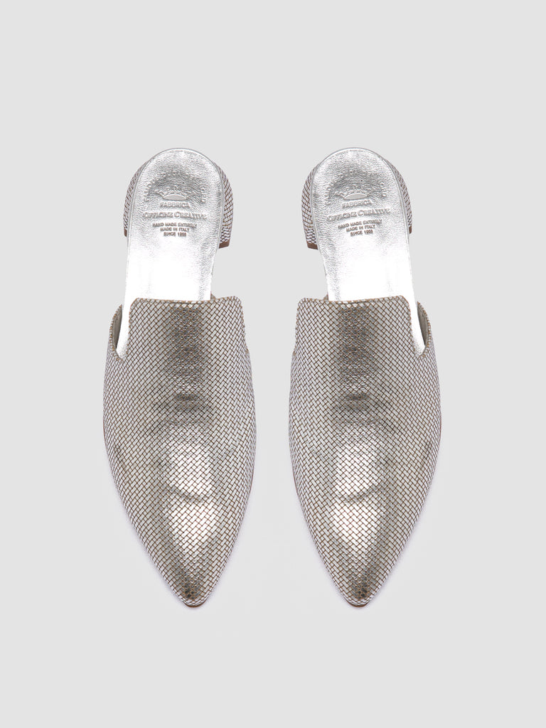 SAGE 106 Argento - Silver Leather Mule Sandals Women Officine Creative - 2