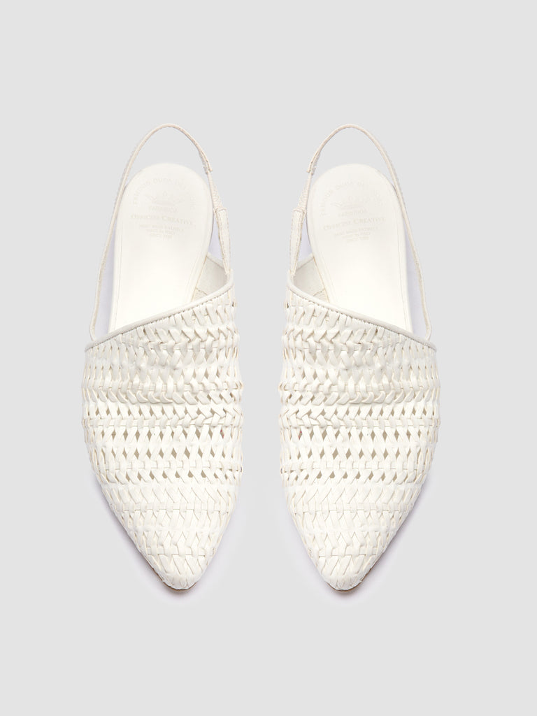 SALLY 032 - White Slingback Sandals