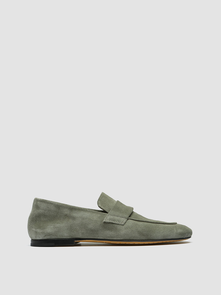 BLAIR 001 Smoked Green - Green Suede Loafers Women Officine Creative - 1