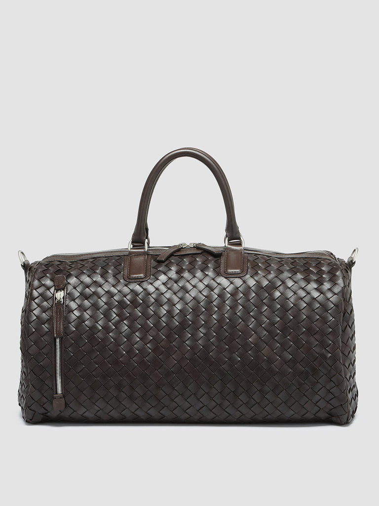 ARMOR 01 - Brown Woven Leather Weekender