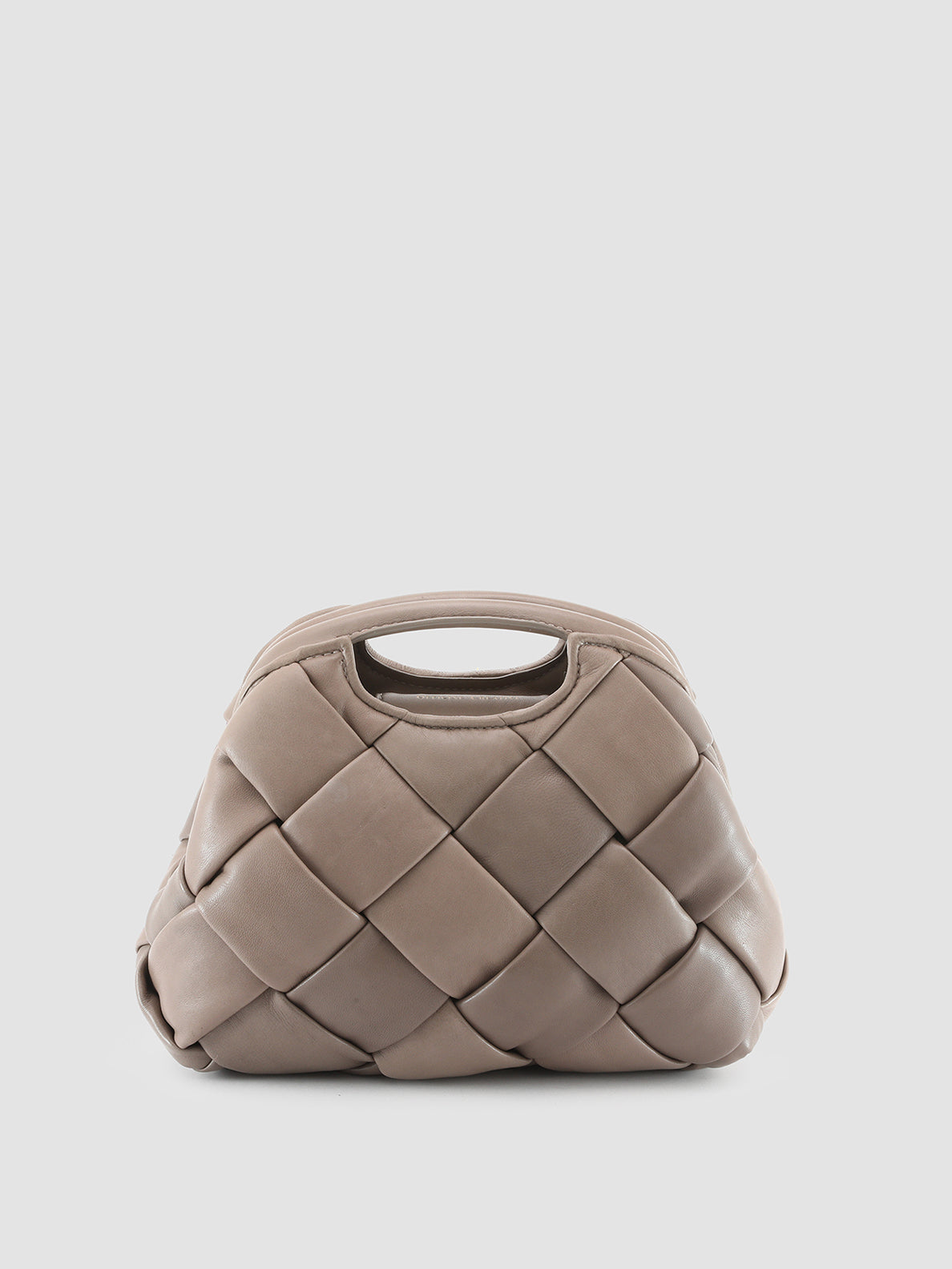 Knot pochette in woven leather - Beige