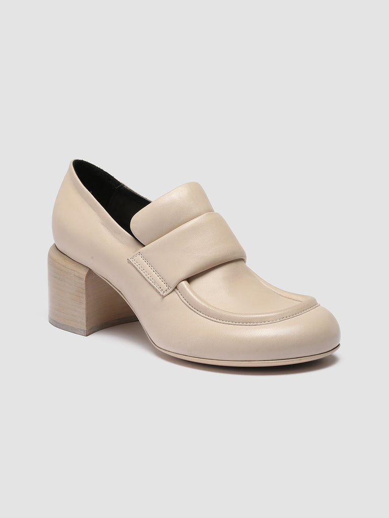 ETHEL 001 Nebbia - White Leather Penny Loafers Women Officine Creative - 2
