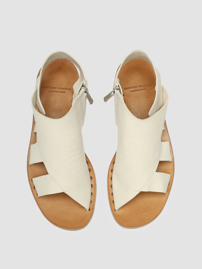 ITACA 044 Nebbia - White Leather Sandals Women Officine Creative - 2