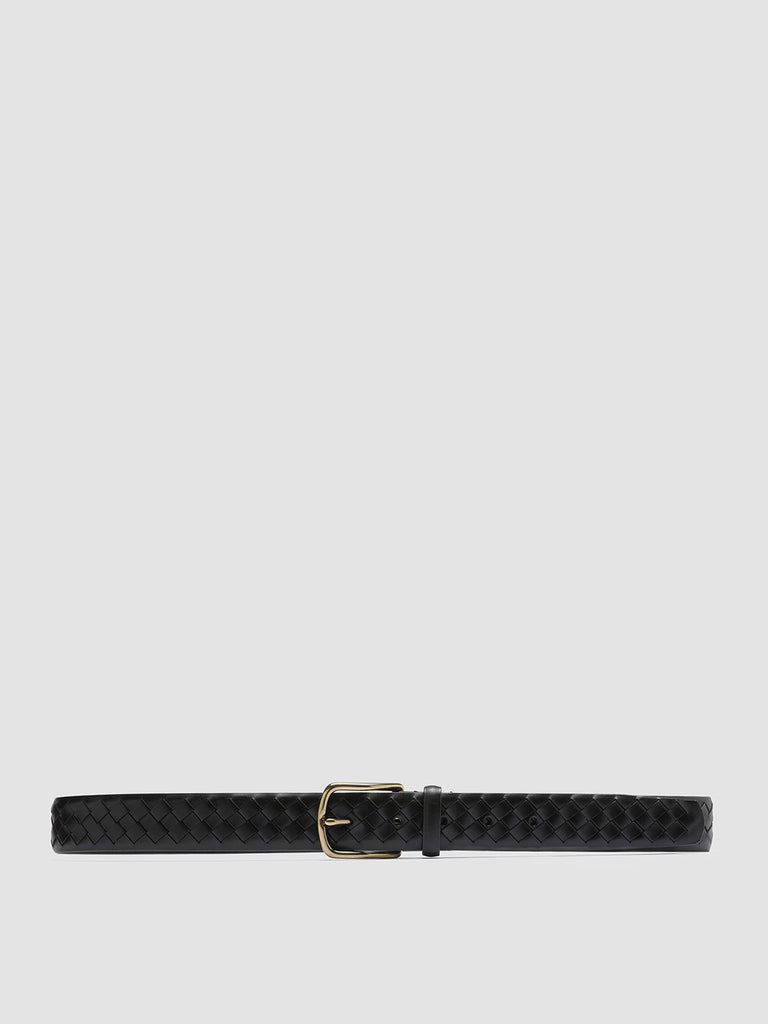 OC STRIP 28 - Black Woven Leather Belt