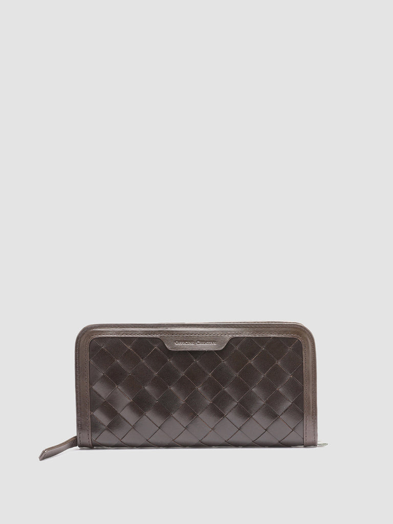 BERGE’ 101 - Brown Woven Leather Wallet