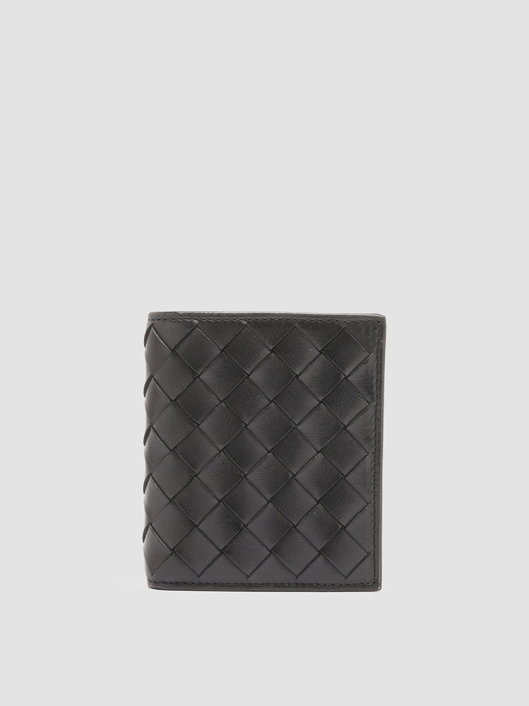 POCHE 111 Nero - Black Woven Leather Bifold Wallet Officine Creative - 1