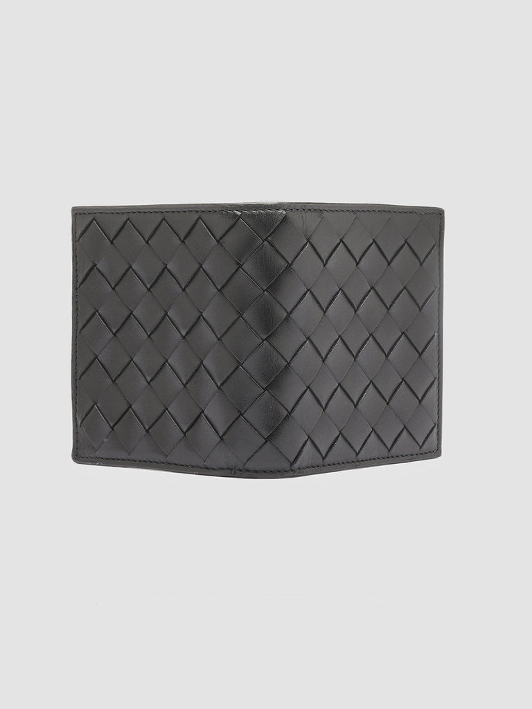 POCHE 111 Nero - Black Woven Leather Bifold Wallet Officine Creative - 3