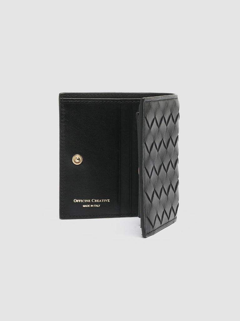 POCHE 111 Nero - Black Woven Leather Bifold Wallet Officine Creative - 2
