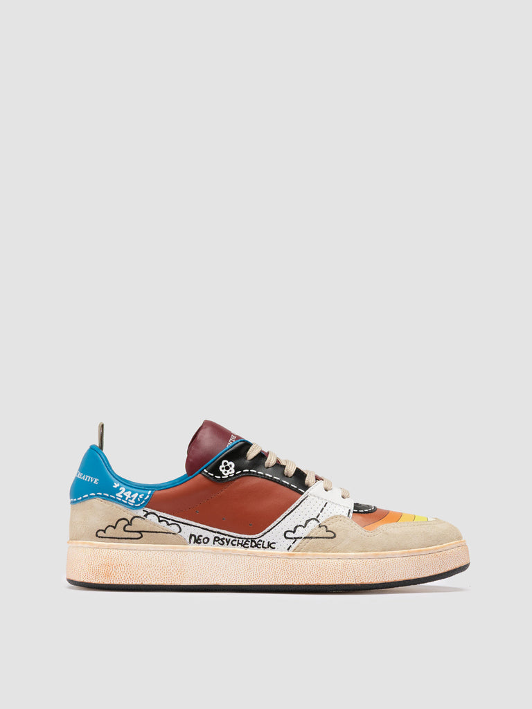 HOMME NEO PSYCHEDELIC SUN 241 - Multicolour Leather and Suede Low Top Sneakers