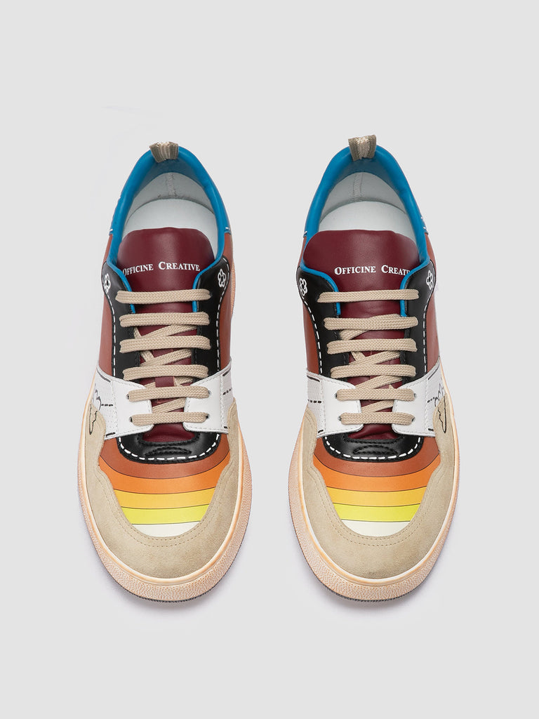 HOMME NEO PSYCHEDELIC SUN 241 Multicolor - Multicolor Leather and Suede Low Top Sneakers Men Officine Creative - 2