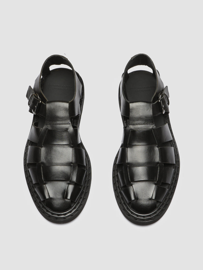 LYNDON 002 Nero - Black Leather sandals Men Officine Creative - 2