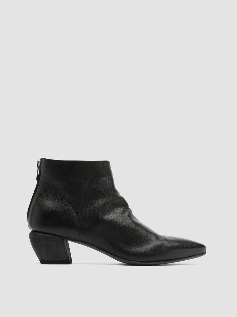 SALLY 001 - Black Leather Booties