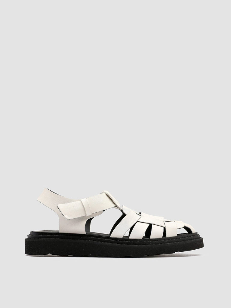 ULLA 005 Nebbia - White Nappa leather sandals