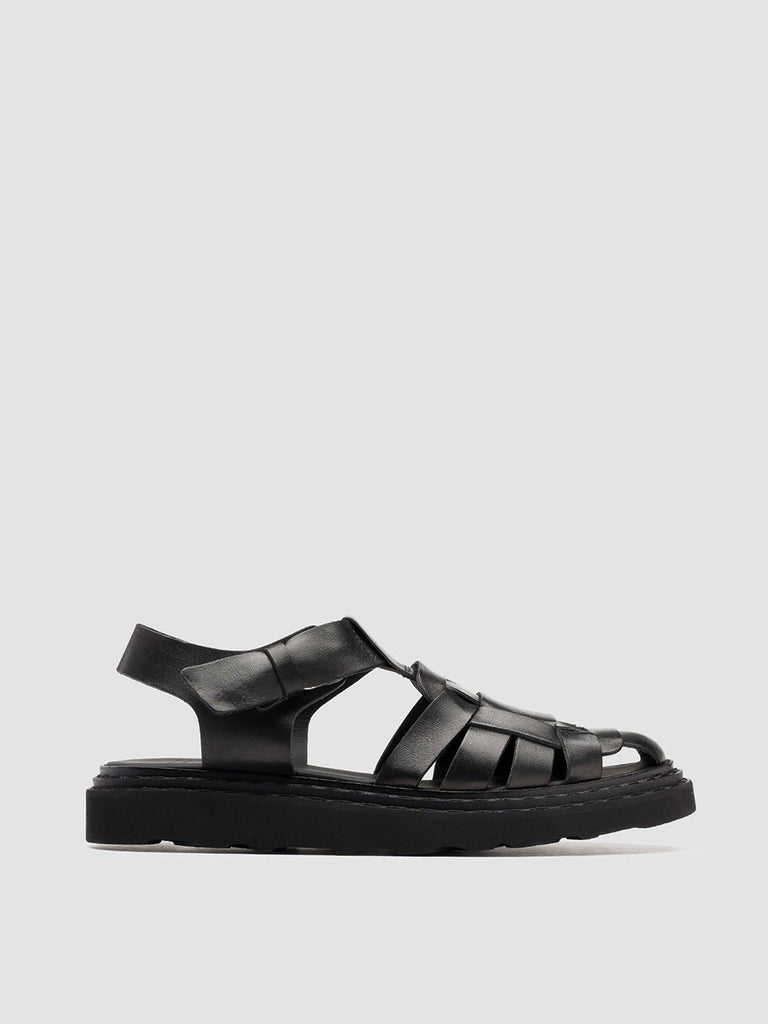 ULLA 005 - Black Nappa Leather Sandals