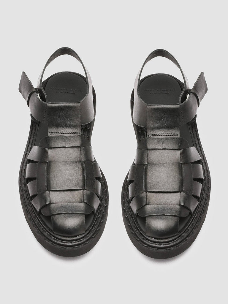 ULLA 005 - Black Nappa Leather Sandals