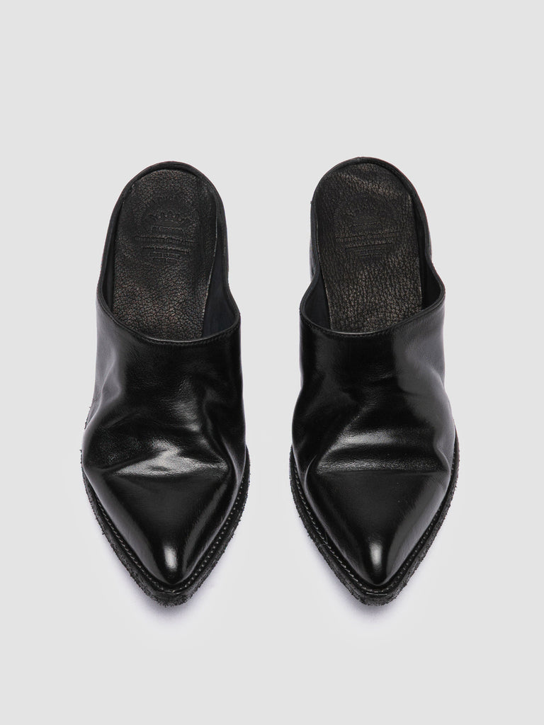 WANDA DD 101 Nero - Black Leather Mule Sandals Women Officine Creative - 2