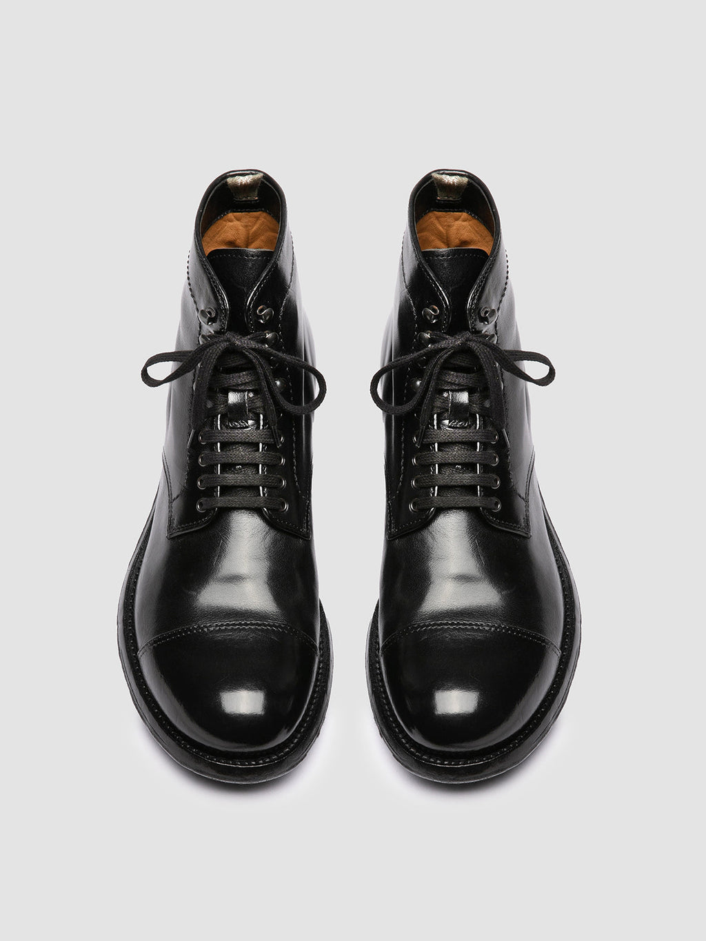ADMIRAL 010 - Black Leather Lace-up Boots