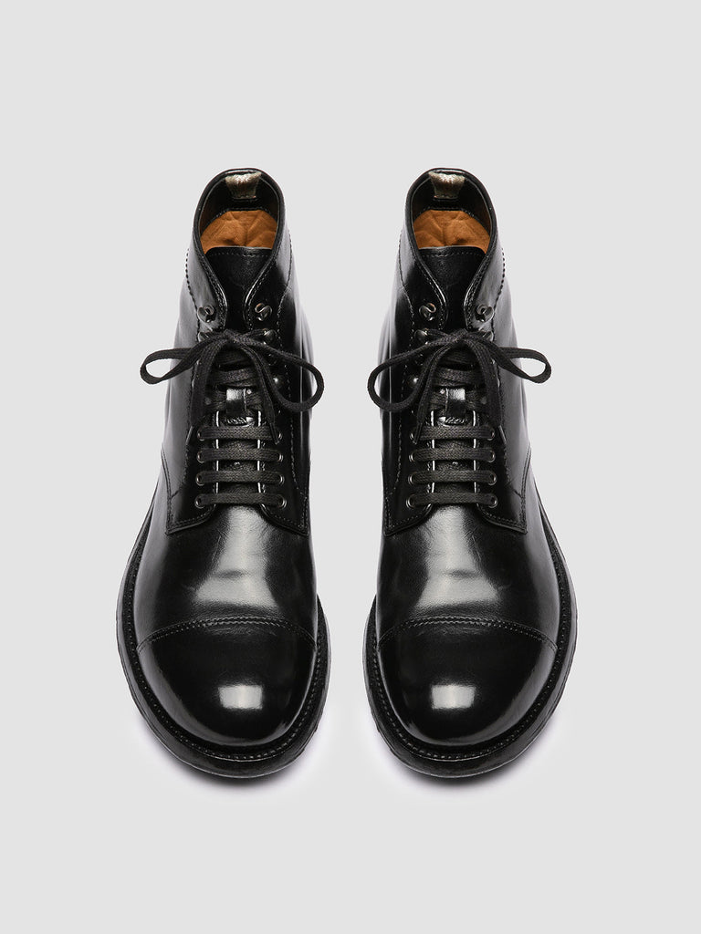 ADMIRAL 010 - Black Leather Lace-up Boots