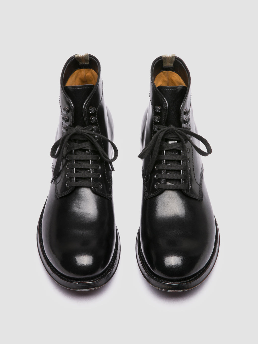 ADMIRAL 004 - Black Leather Lace-up Boots