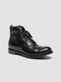 ADMIRAL 004 - Black Leather Lace-up Boots