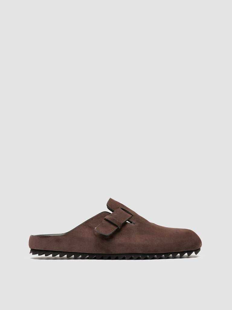 AGORÀ 012 - Brown Suede Mule Sandals