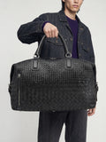 ARMOR 019 - Black Leather Travel Bag - thumb image 2,side view
