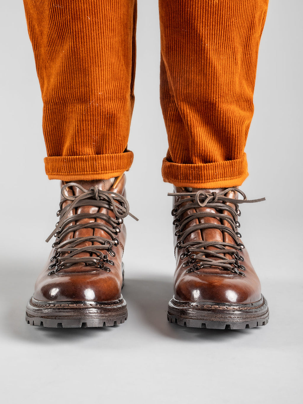 ARTIK 001 - Dark Brown Leather Lace Up Boots - 5