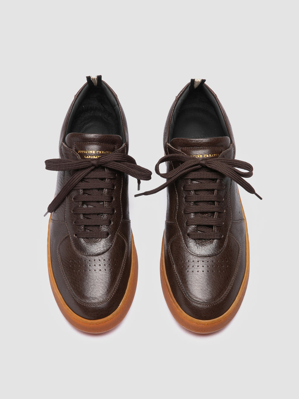 ASSET 001 - Brown Leather Low Top Sneakers Men Officine Creative -2