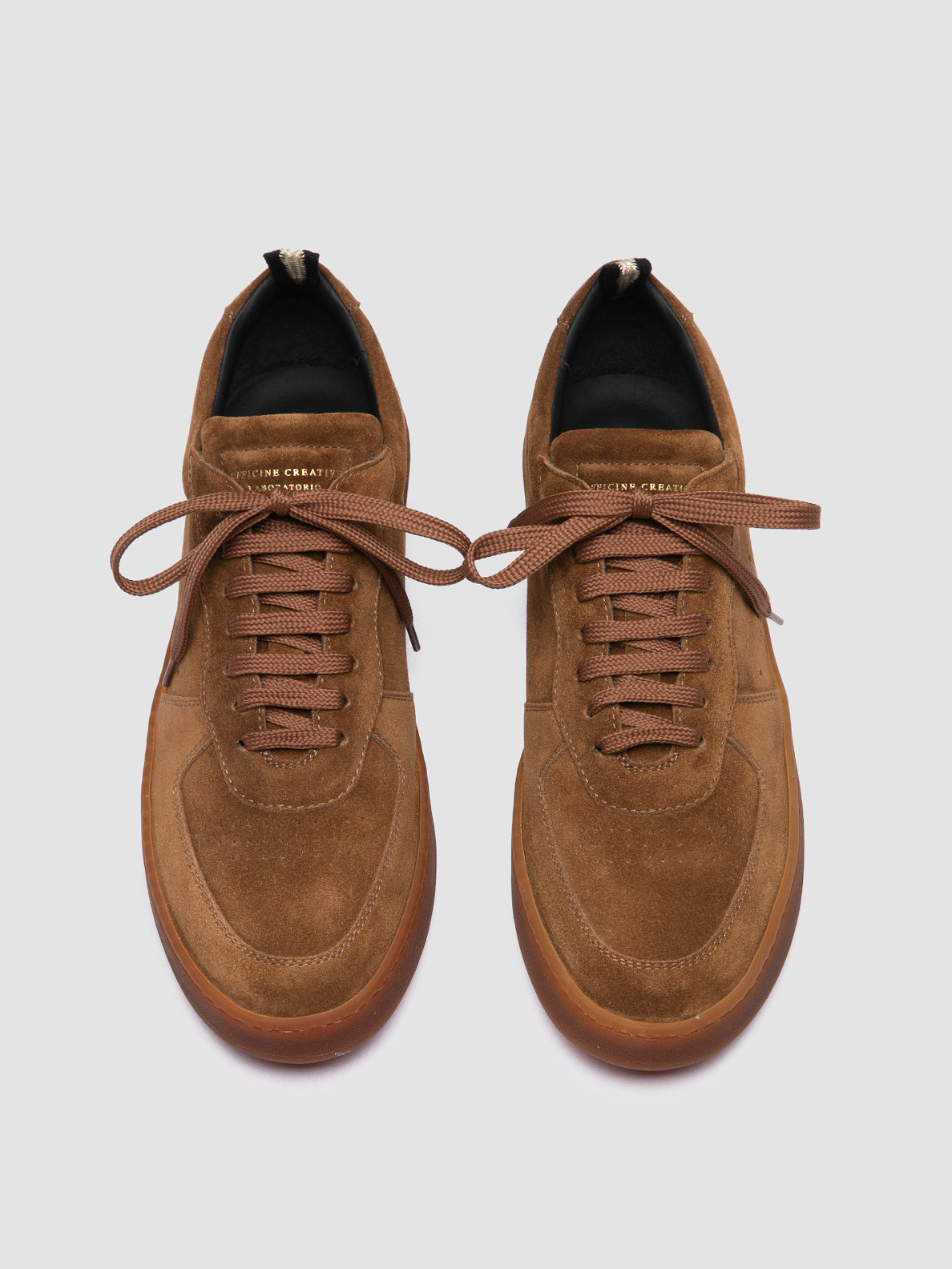Mens Brown Suede Low Top Sneakers: ASSET 001 – Officine Creative