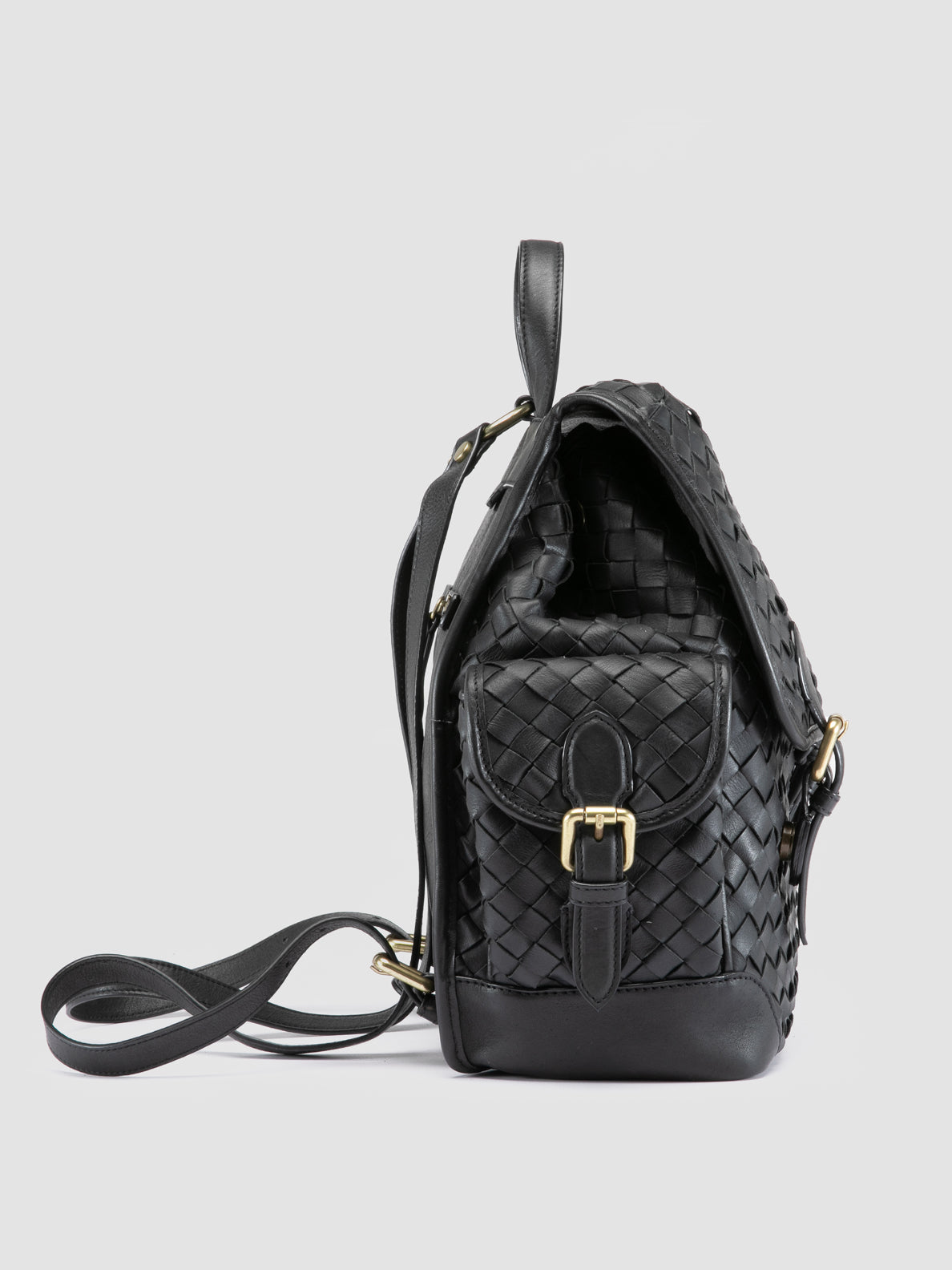 black quilted faux leather backpack Womens Black Leather Backpack: AURA 004 – Officine Creative