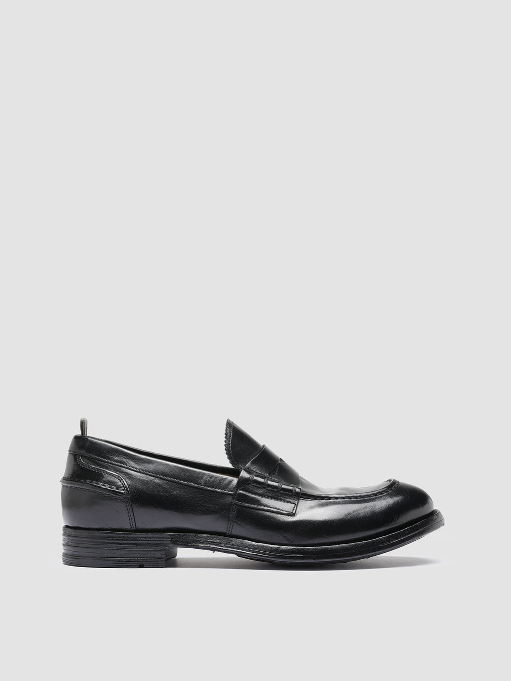 BALANCE 011 Nero - Black Leather Penny Loafers Men Officine Creative - 1