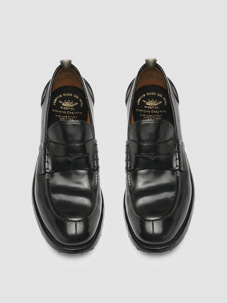 BALANCE 011 Nero - Black Leather Penny Loafers