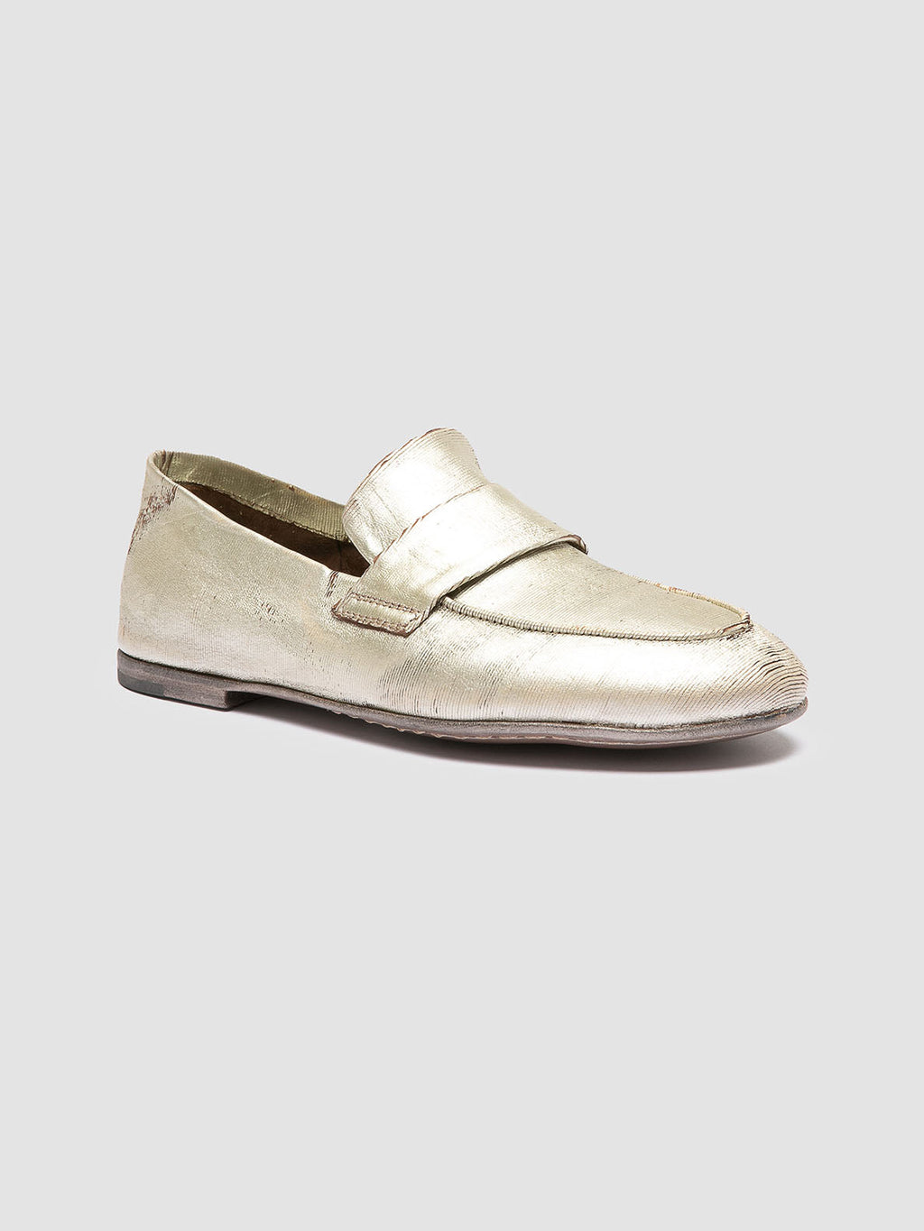 BLAIR DD 001 - Gold Leather Penny Loafers