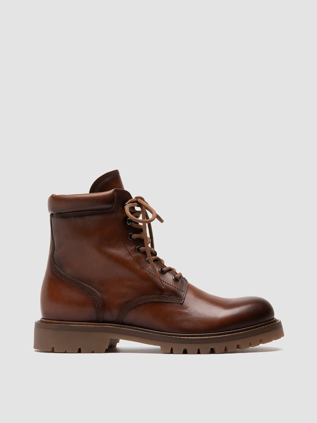 BOSS 002 - Brown Leather Lace Up Boots Men Officine Creative -1