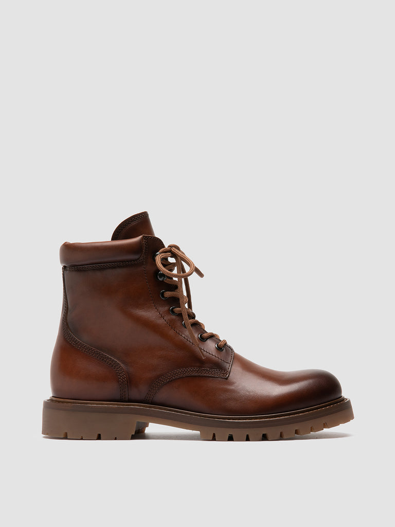 BOSS 002 - Brown Leather Lace Up Boots