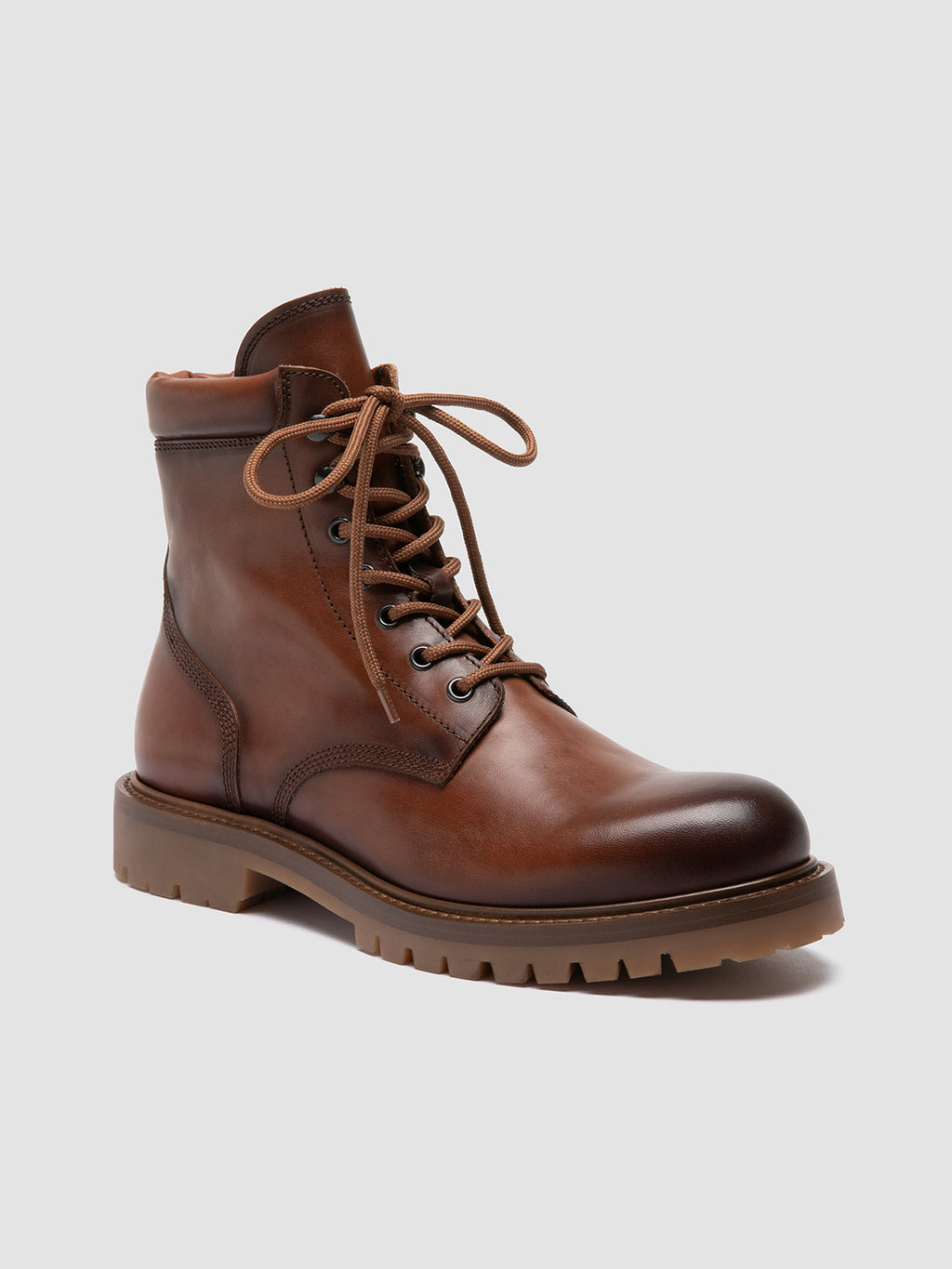 BOSS 002 - Brown Leather Lace Up Boots Men Officine Creative -3