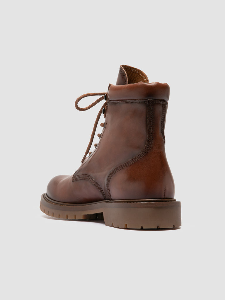BOSS 002 - Brown Leather Lace Up Boots
